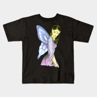 Fluttering Fairy- Dark Blue Kids T-Shirt